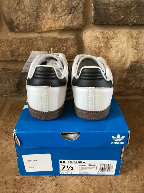 Adidas Samba OG Women 7.5 White Black Clear Granite IG9030 New In Box - Picture 7 of 7